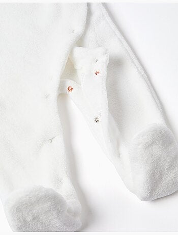 Tutina in coral fleece con ricamo sul petto