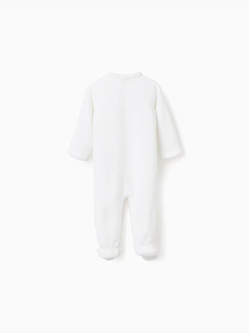 Tutina in coral fleece con ricamo sul petto - Kiabi