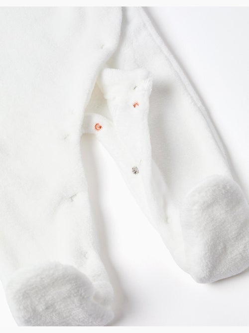 Tutina in coral fleece con ricamo sul petto - Kiabi