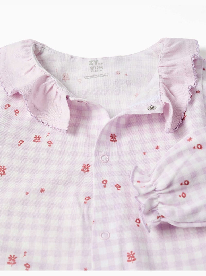 Tutina in cotone a quadretti Rosa chiaro - Kiabi