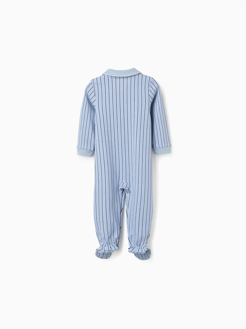 Tutina in cotone a righe Blu chiaro - Kiabi