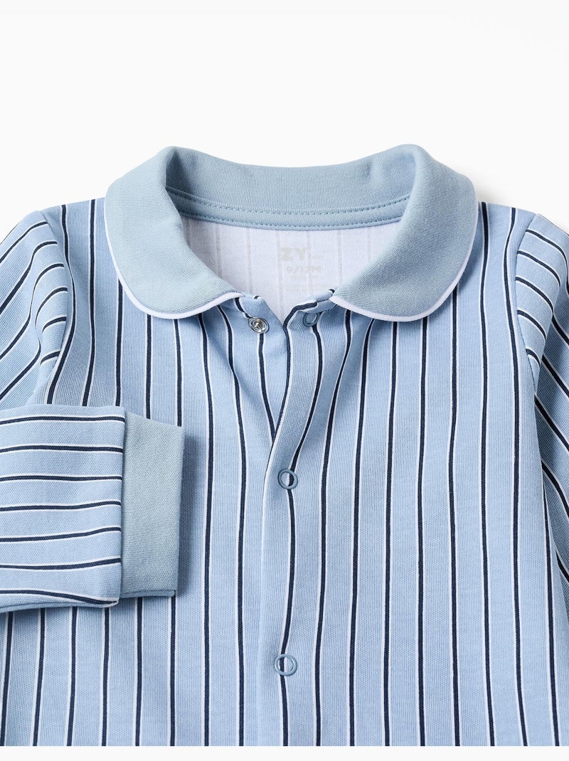 Tutina in cotone a righe Blu chiaro - Kiabi