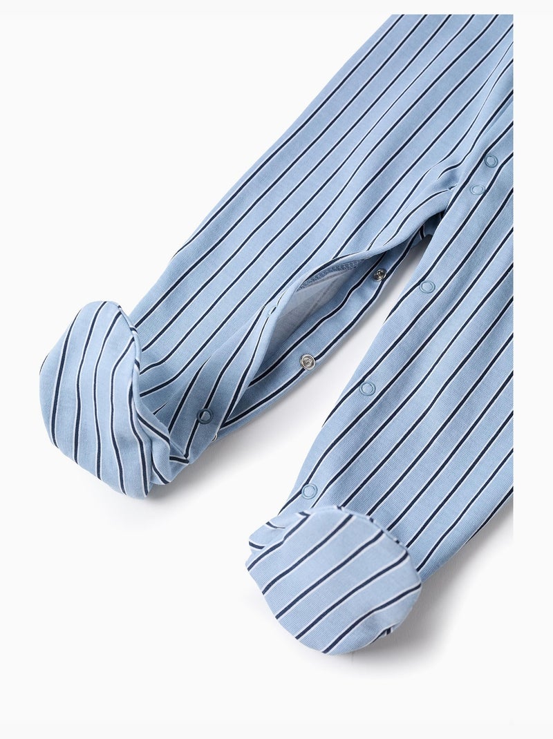 Tutina in cotone a righe Blu chiaro - Kiabi
