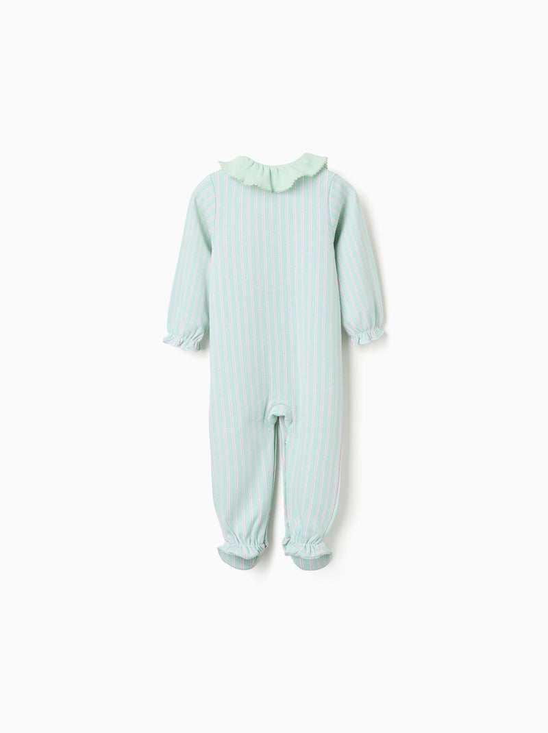 Tutina in cotone a righe Verde chiaro - Kiabi