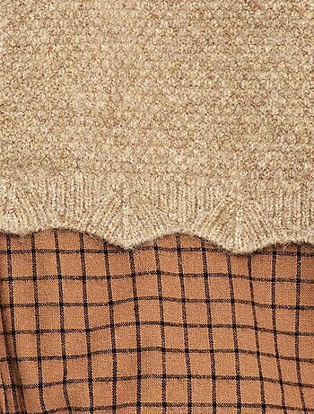 Tutina in cotone con maglioncino in lana