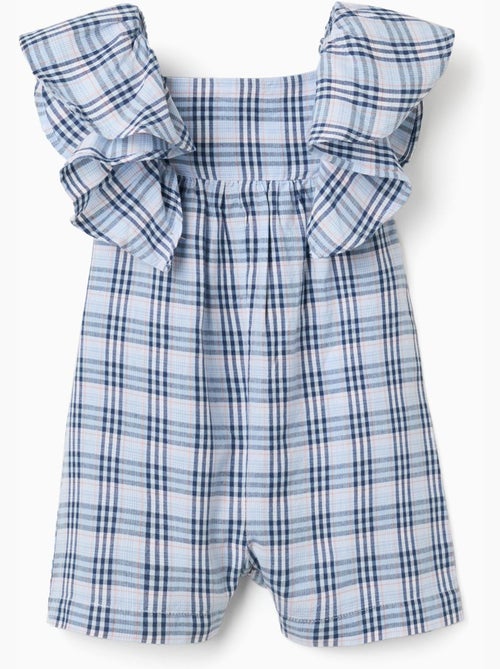 Tutina in cotone con motivo a quadri b&s - Kiabi