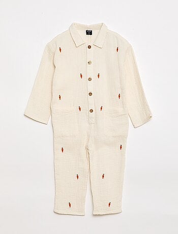 Tutina in cotone con motivo all-over