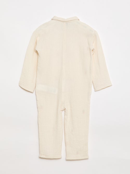 Tutina in cotone con motivo all-over - Kiabi