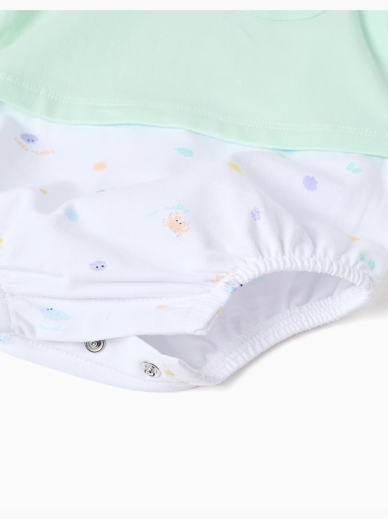 Tutina in cotone con motivo con conchiglie Verde chiaro - Kiabi