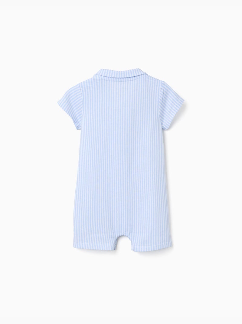 Tutina in cotone con righe Blu chiaro - Kiabi