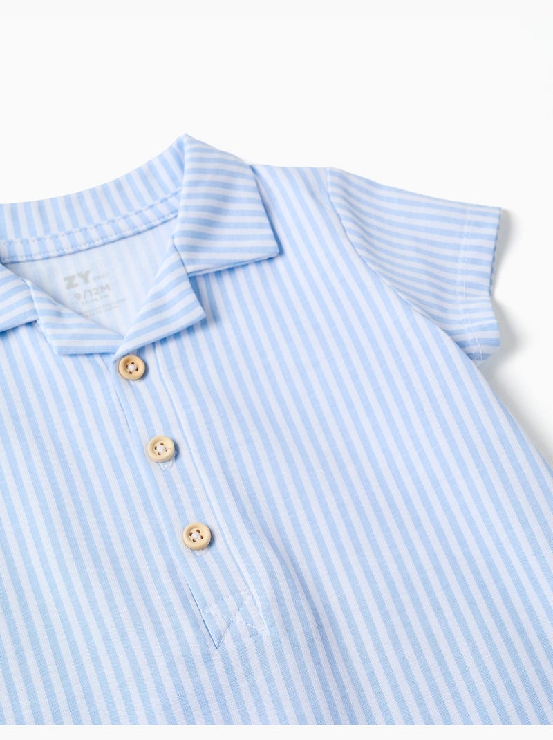 Tutina in cotone con righe Blu chiaro - Kiabi