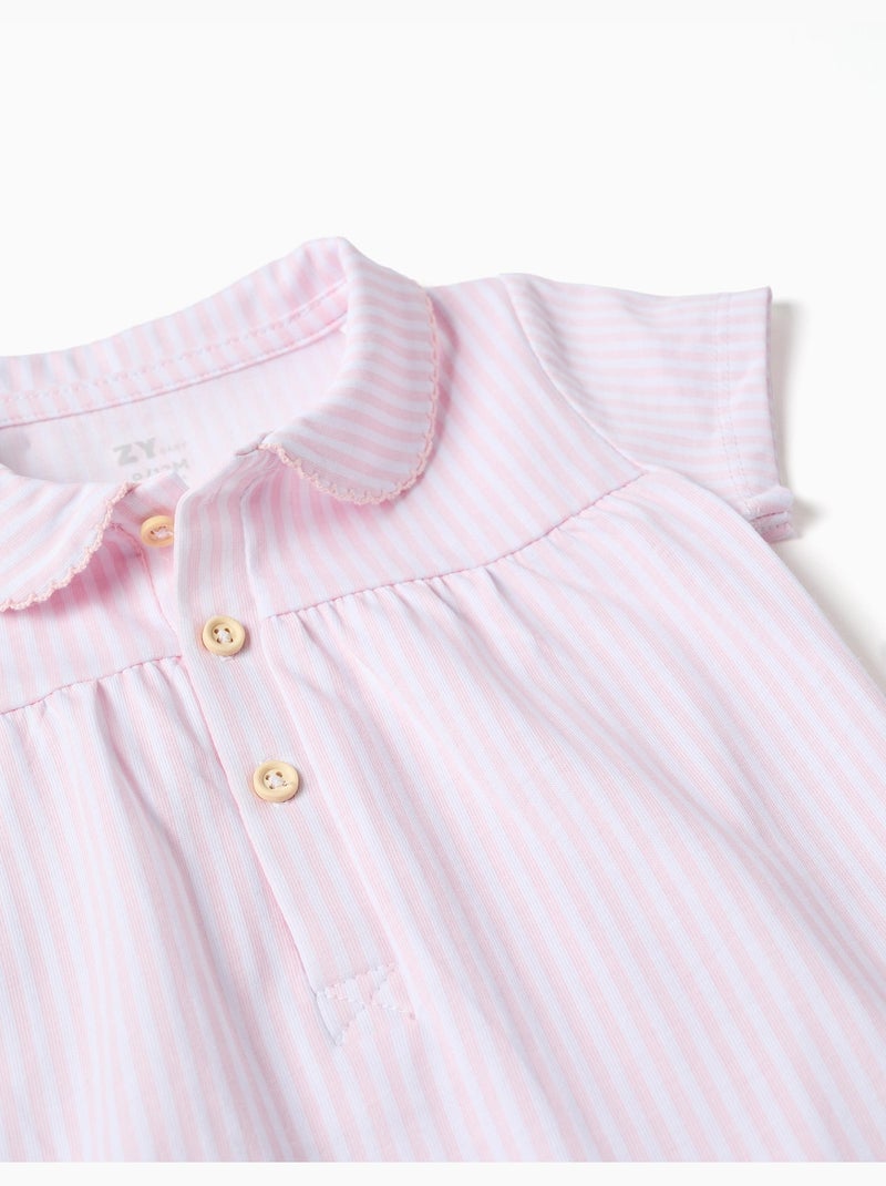 Tutina in cotone con righe Rosa chiaro - Kiabi