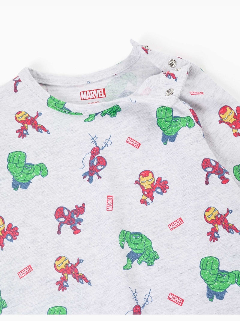 Tutina in cotone con stampe Marvel Grigio chiaro - Kiabi
