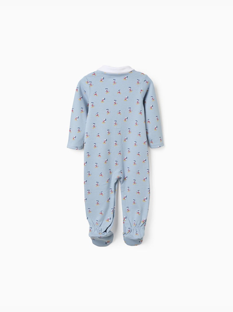 Tutina in cotone senza piedini con mickey Blu chiaro - Kiabi