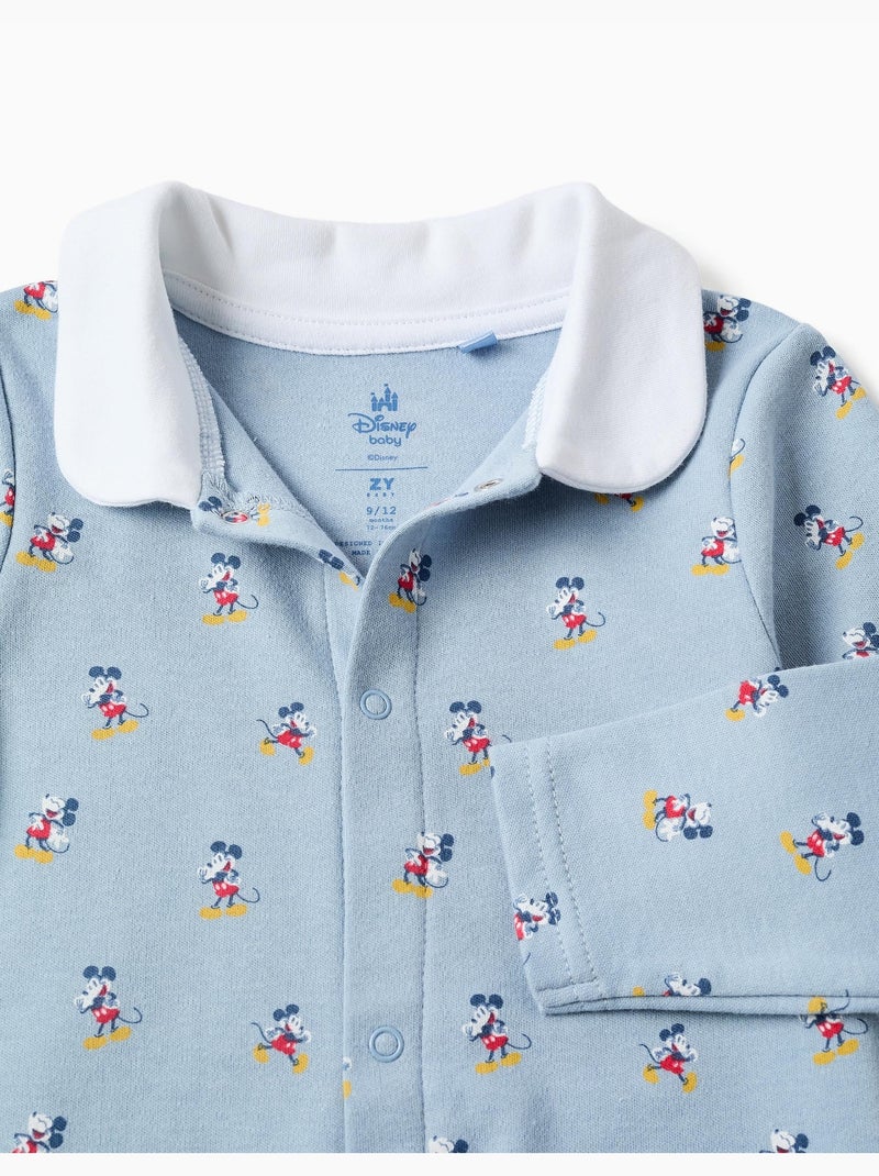 Tutina in cotone senza piedini con mickey Blu chiaro - Kiabi