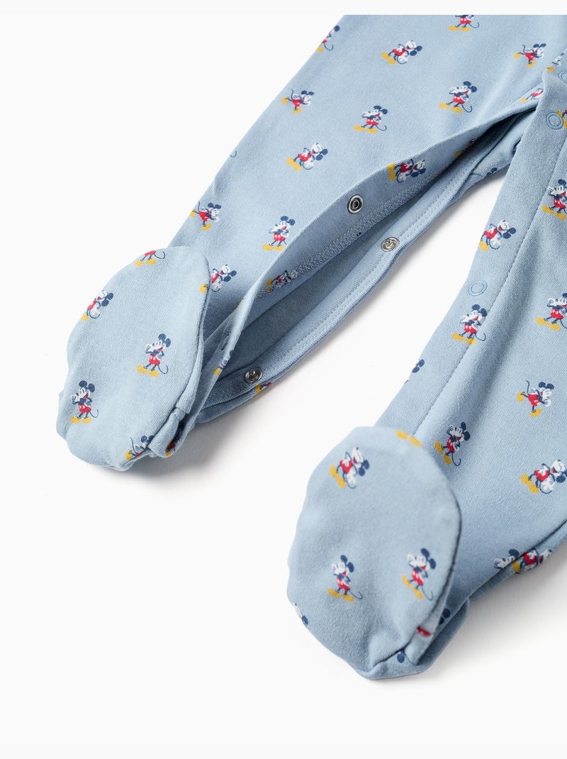 Tutina in cotone senza piedini con mickey Blu chiaro - Kiabi