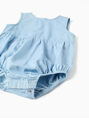 Tutina in denim di cotone senza maniche