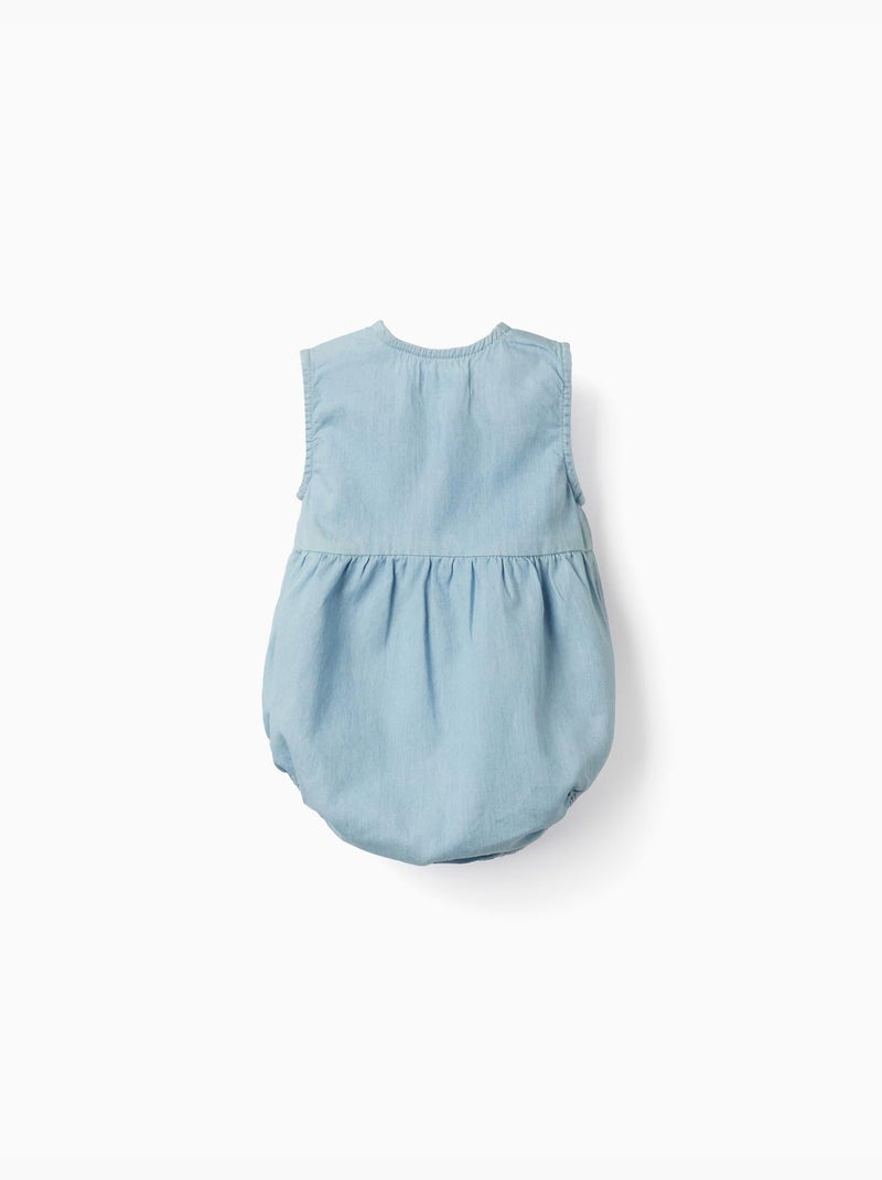 Tutina in denim di cotone senza maniche Blu chiaro - Kiabi