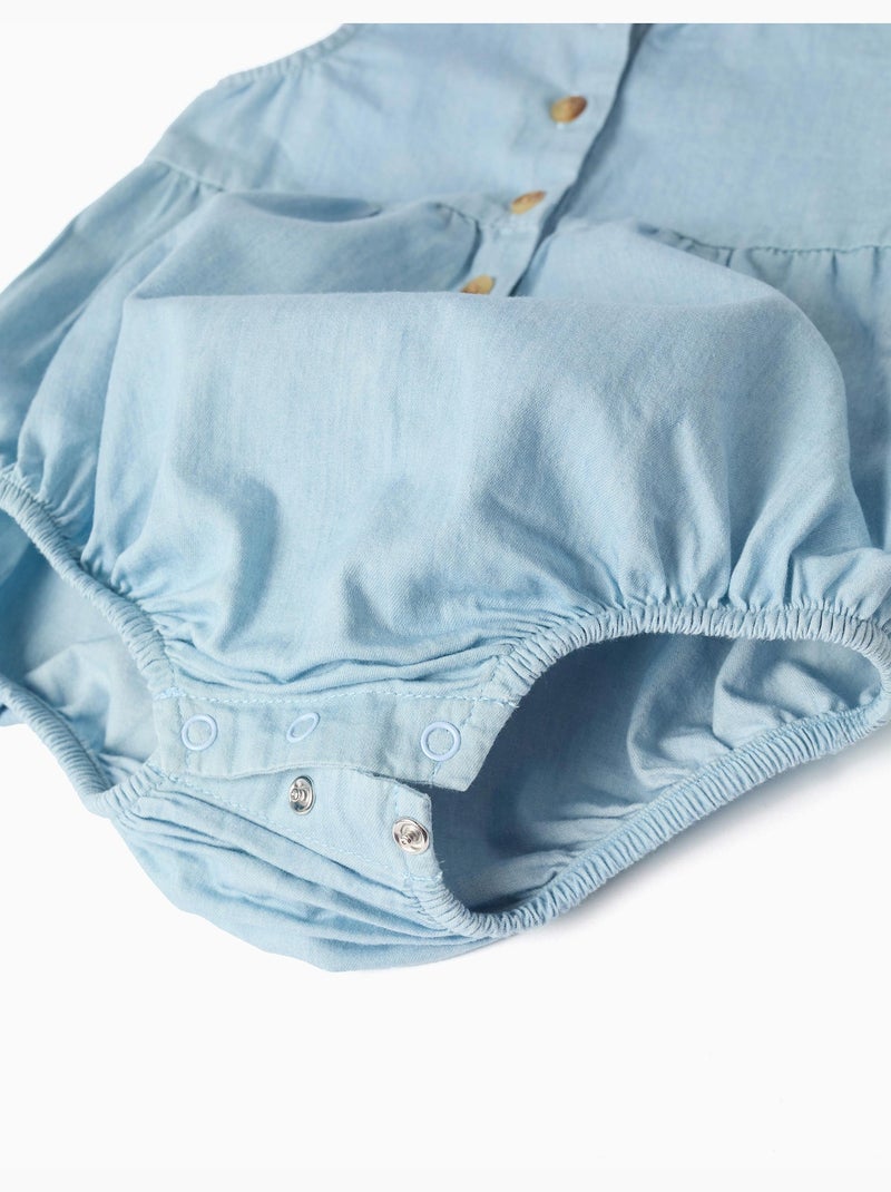 Tutina in denim di cotone senza maniche Blu chiaro - Kiabi