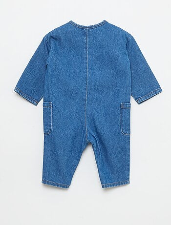 Tutina in jeans con tasche applicate