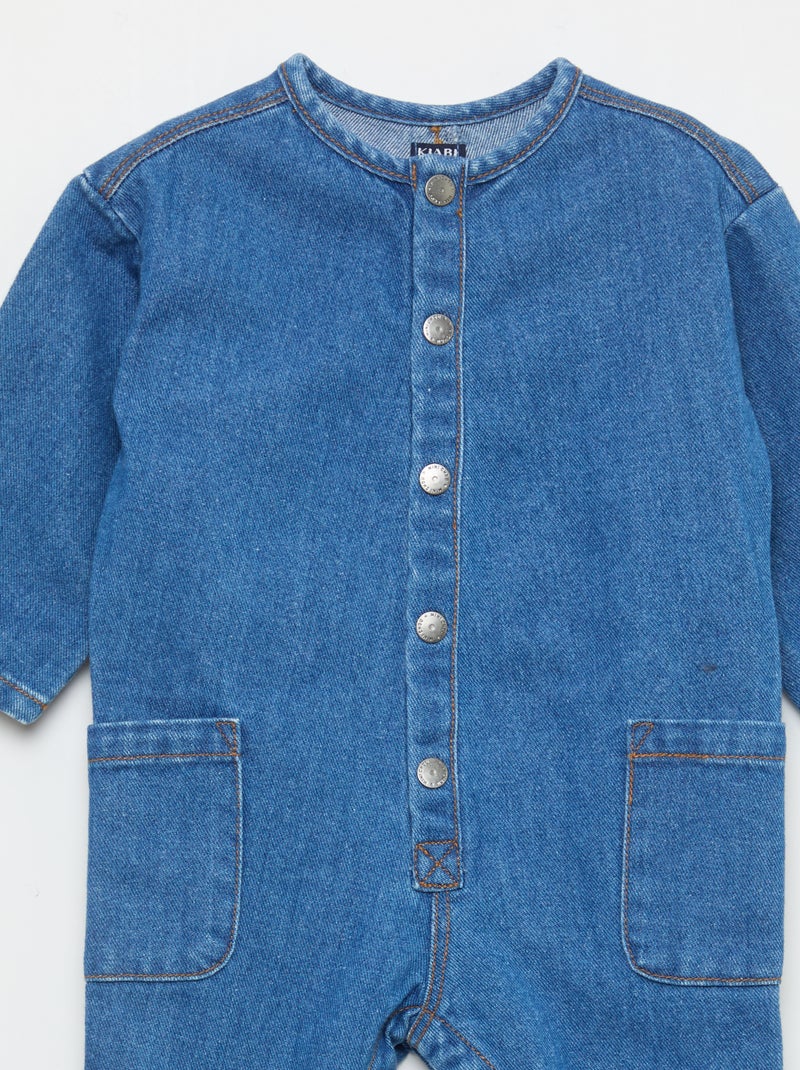 Tutina in jeans con tasche applicate Blu - Kiabi