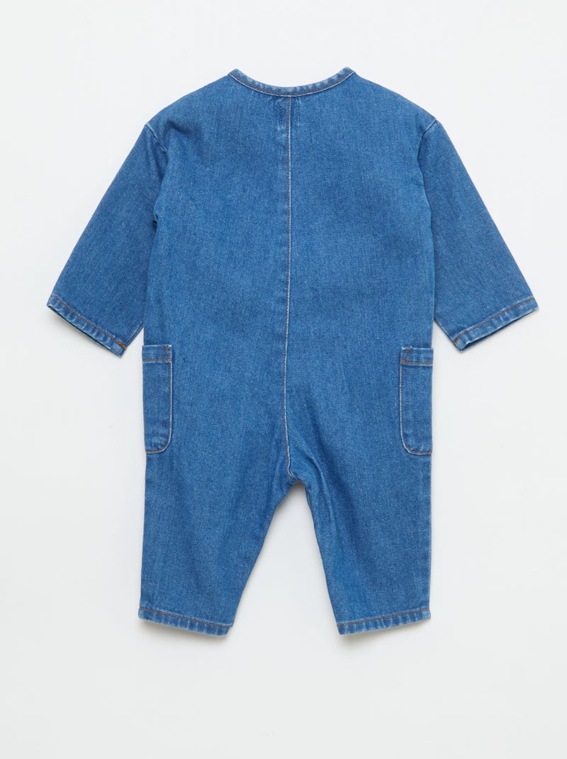 Tutina in jeans con tasche applicate Blu - Kiabi
