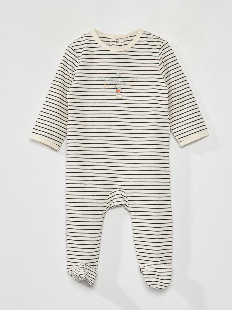 Tutina in jersey con stampa BEIGE - Kiabi