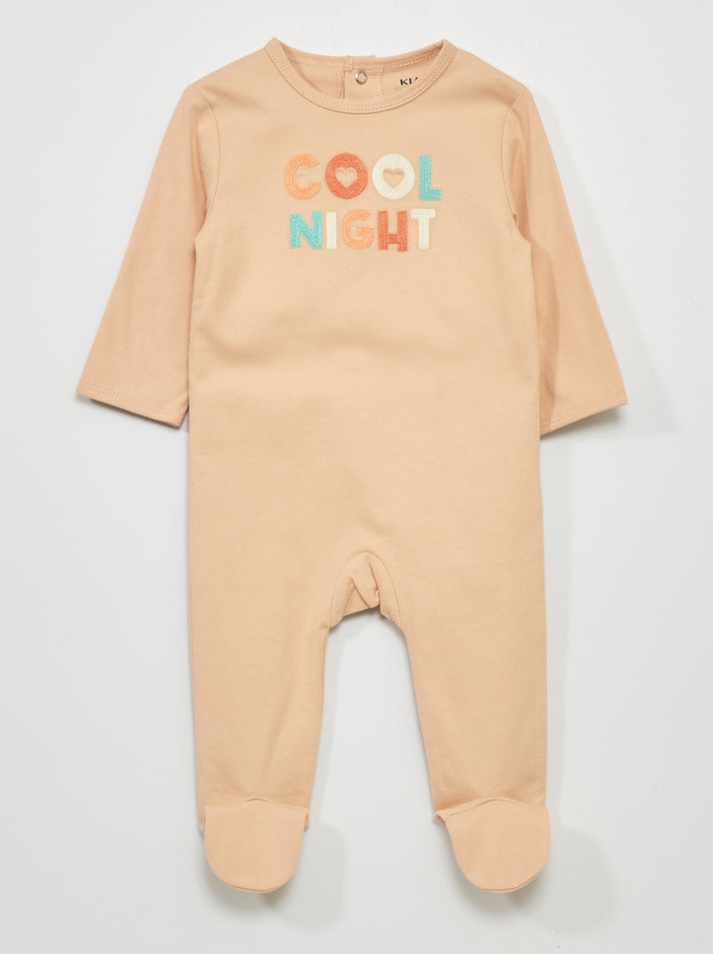 Tutina in jersey con stampa BEIGE - Kiabi