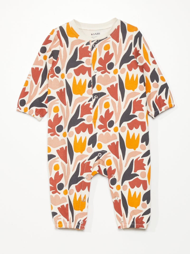 Tutina in jersey con stampa fantasia BEIGE - Kiabi