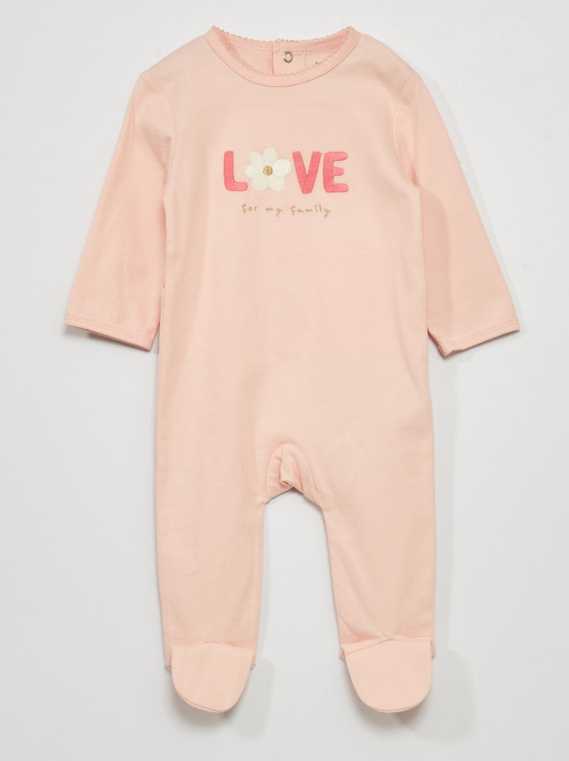 Tutina in jersey con stampa ROSA - Kiabi