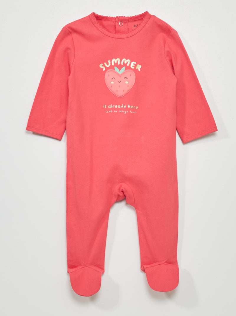 Tutina in jersey con stampa ROSA - Kiabi
