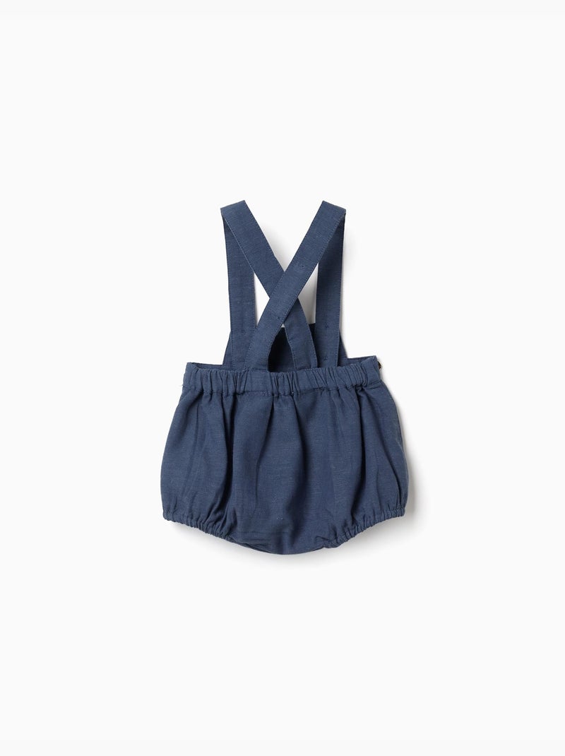 Tutina in lino con bretelle regolabili You&Me Blu Blu - Kiabi