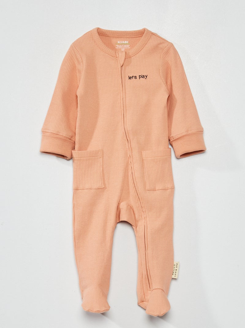 Tutina in maglia a coste ROSA - Kiabi