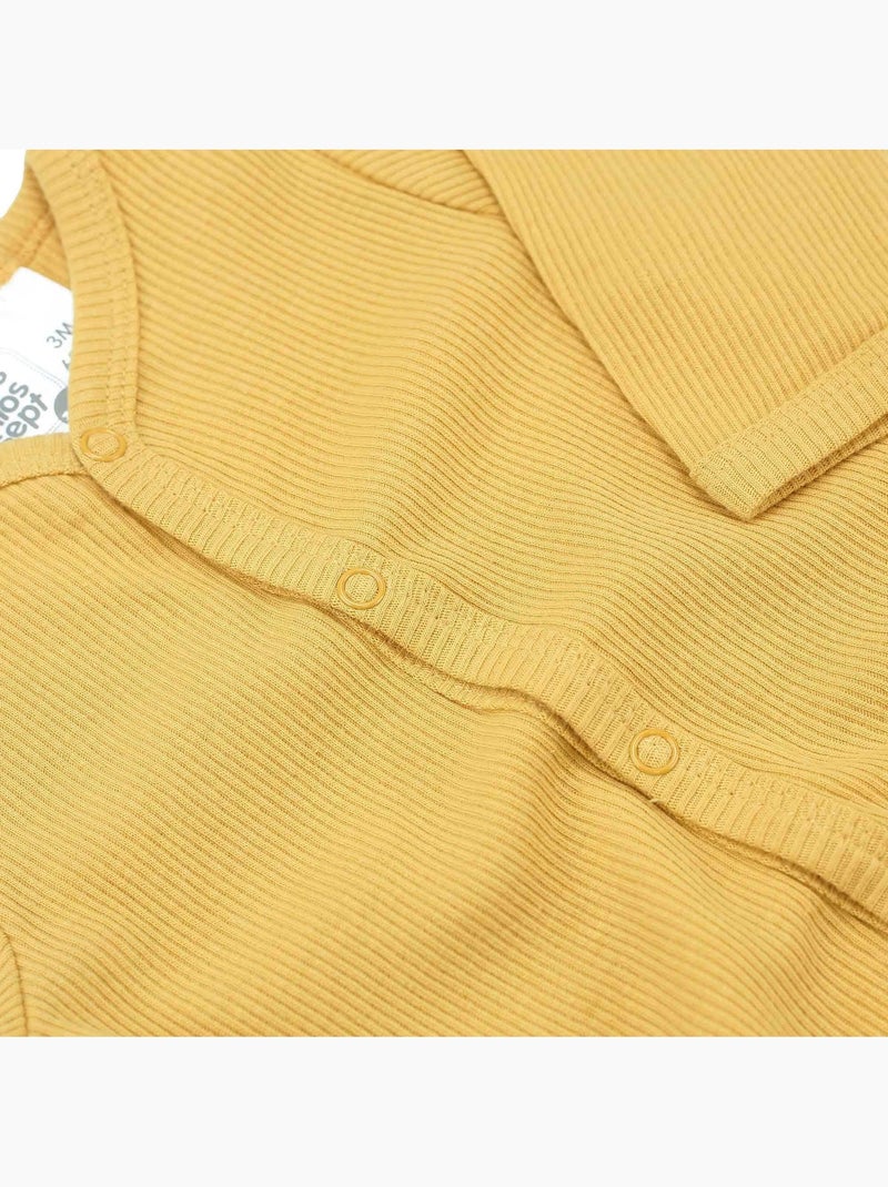 Tutina in maglia a costine di cotone Giallo oro - Kiabi