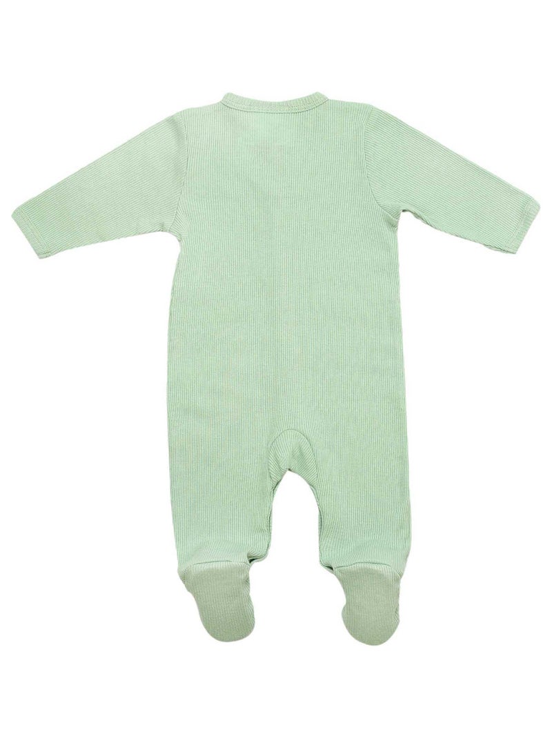 Tutina in maglia a costine di cotone Verde - Kiabi