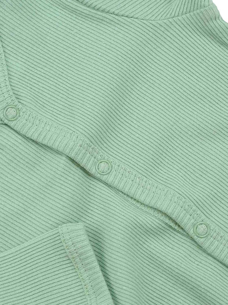 Tutina in maglia a costine di cotone Verde - Kiabi