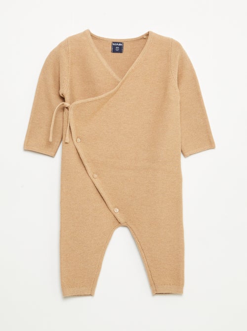 Tutina in maglia con apertura a portafoglio - Kiabi