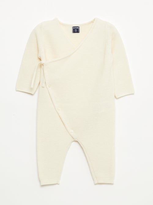 Tutina in maglia con apertura a portafoglio - Kiabi