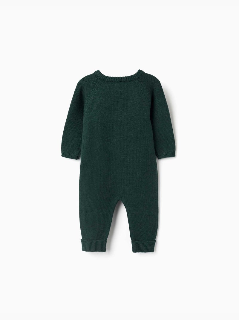 Tutina in maglia con jacquard Verde scuro - Kiabi