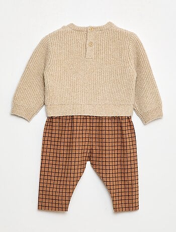 Tutina in maglia e flanella