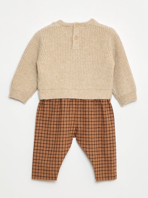 Tutina in maglia e flanella - Kiabi