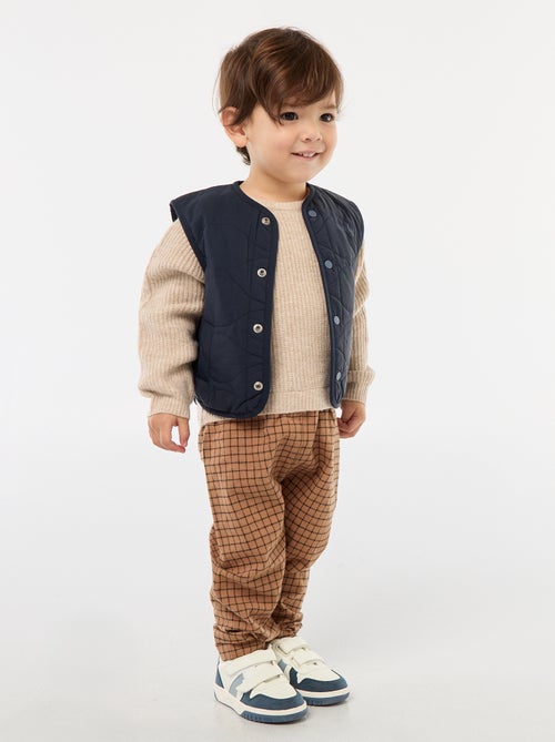 Tutina in maglia e flanella - Kiabi