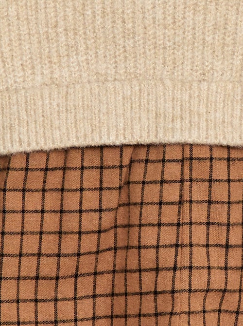 Tutina in maglia e flanella - Kiabi