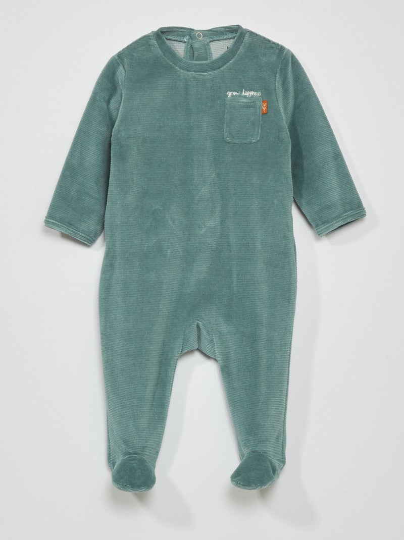Tutina in maglia morbida a coste VERDE - Kiabi