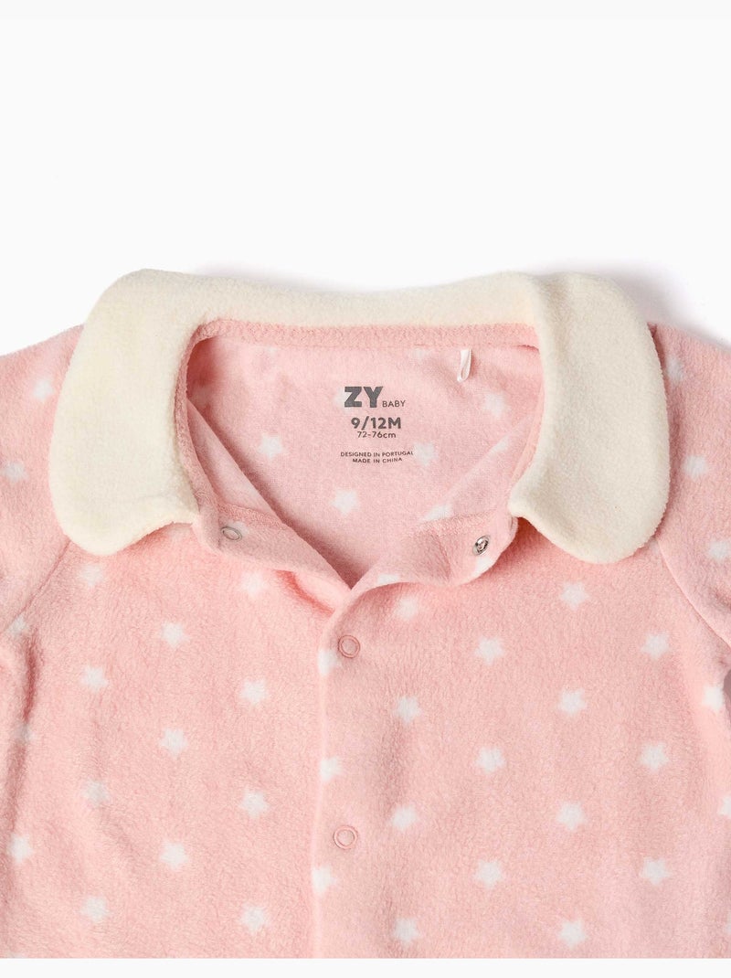 Tutina in pile con stelle Rosa chiaro - Kiabi