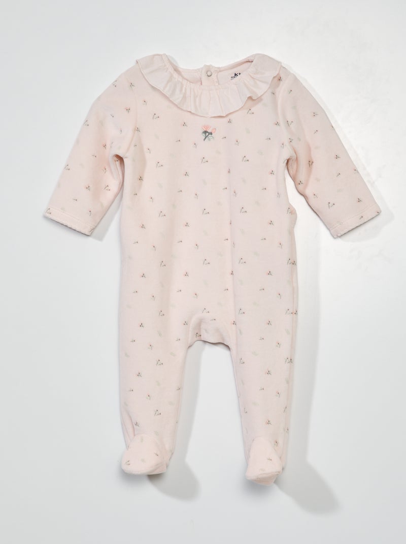 Tutina in pile con volant ROSA - Kiabi