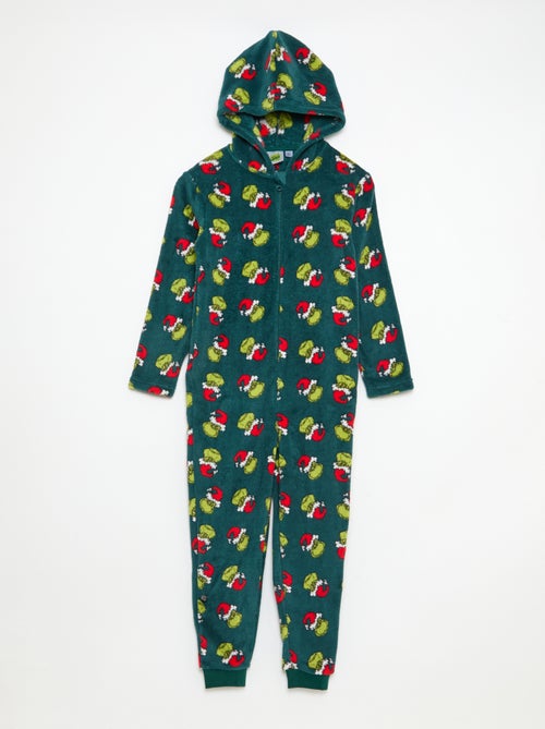 Tutina in pile 'Natale' con cappuccio - Kiabi