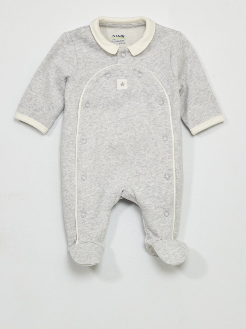 Tutina in tessuto felpato GRIGIO - Kiabi