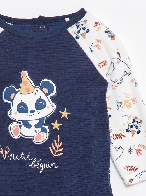 Tutina in velluto a coste con piedini - Kiabi