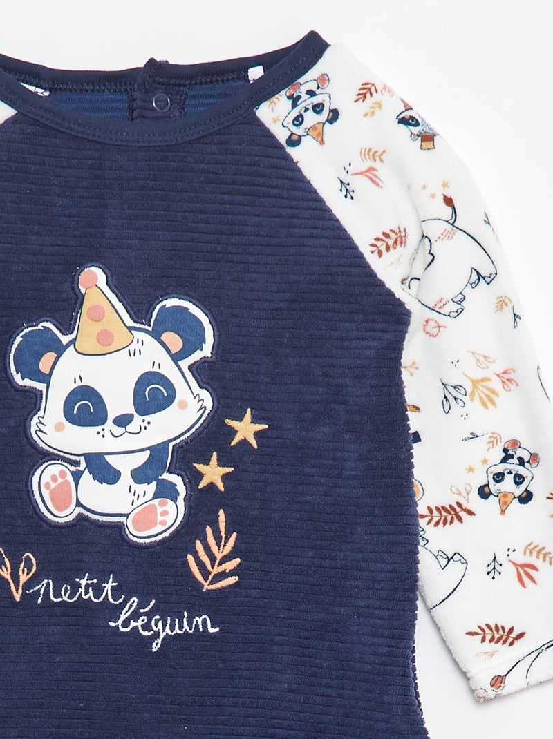 Tutina in velluto a coste con piedini Beige - Kiabi